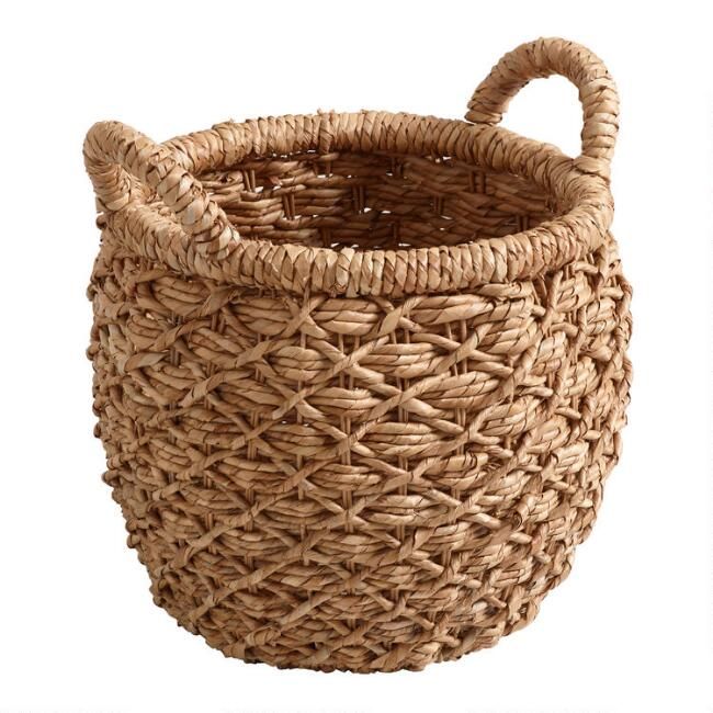 Small Natural Hyacinth Evelyn Tote Basket | World Market