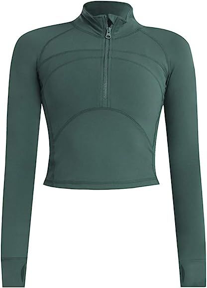 Specific Heart Women's Yoga Jacket 1/2 Zip Pullover Thermal Fleece Athletic Long Sleeve Running T... | Amazon (US)