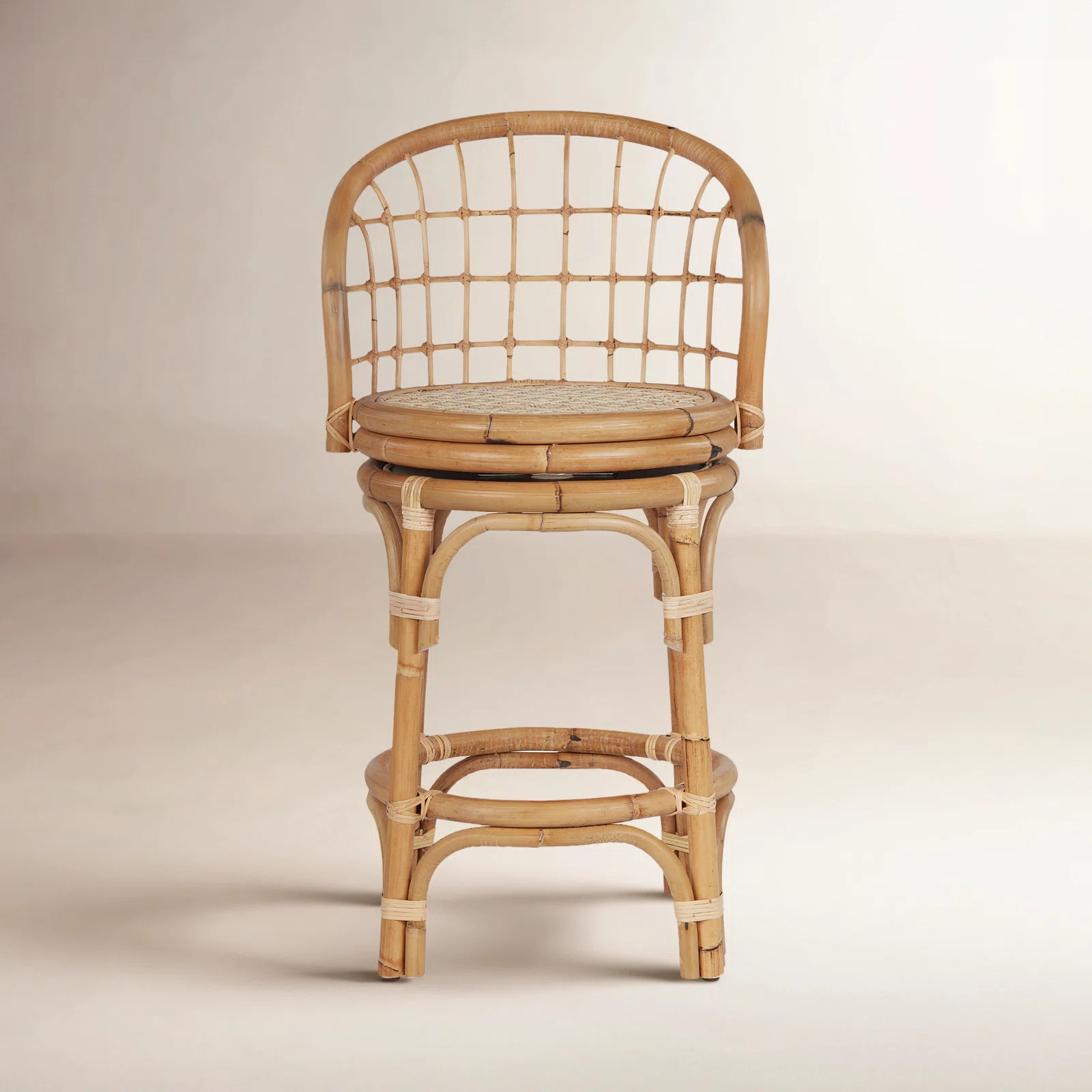 Rooney Woven Swivel Stool | Birch Lane