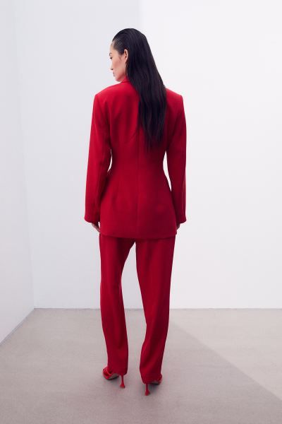 Slim trousers - Red - Ladies | H&M GB | H&M (UK, MY, IN, SG, PH, TW, HK)
