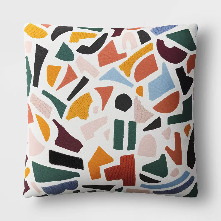Mosaic Embroidered Cotton Square Throw Pillow - Room Essentials™ | Target