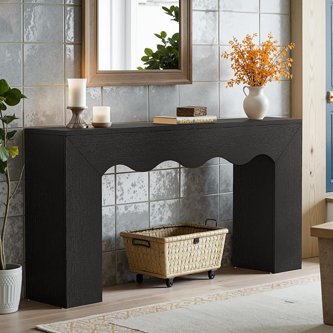 Tribesigns 63" Farmhouse Console Table, Wooden Couch Table Behind Sofa with Storage, Long Entrywa... | Amazon (US)