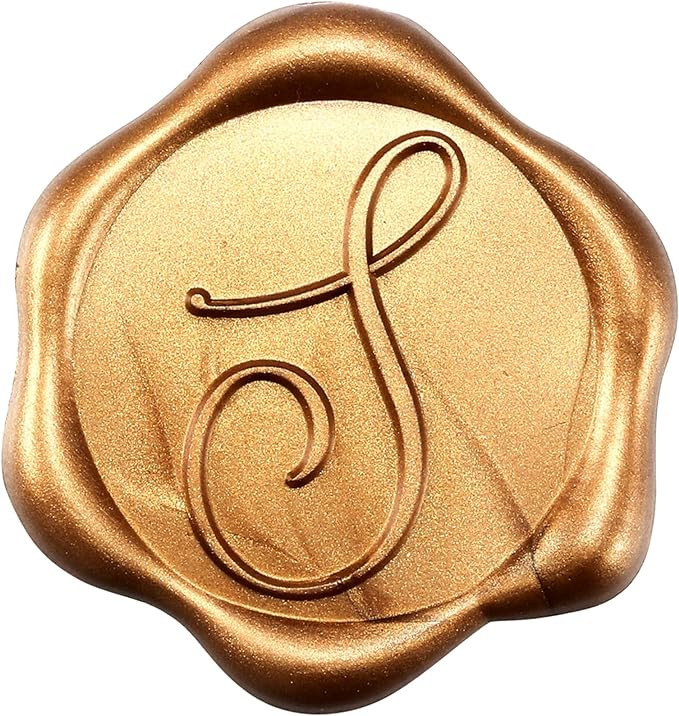 Yoption Initial Alphabet S Adhesive Wax Seal Stickers, 50 Pack Letter Wax Seal Stickers Antique G... | Amazon (US)