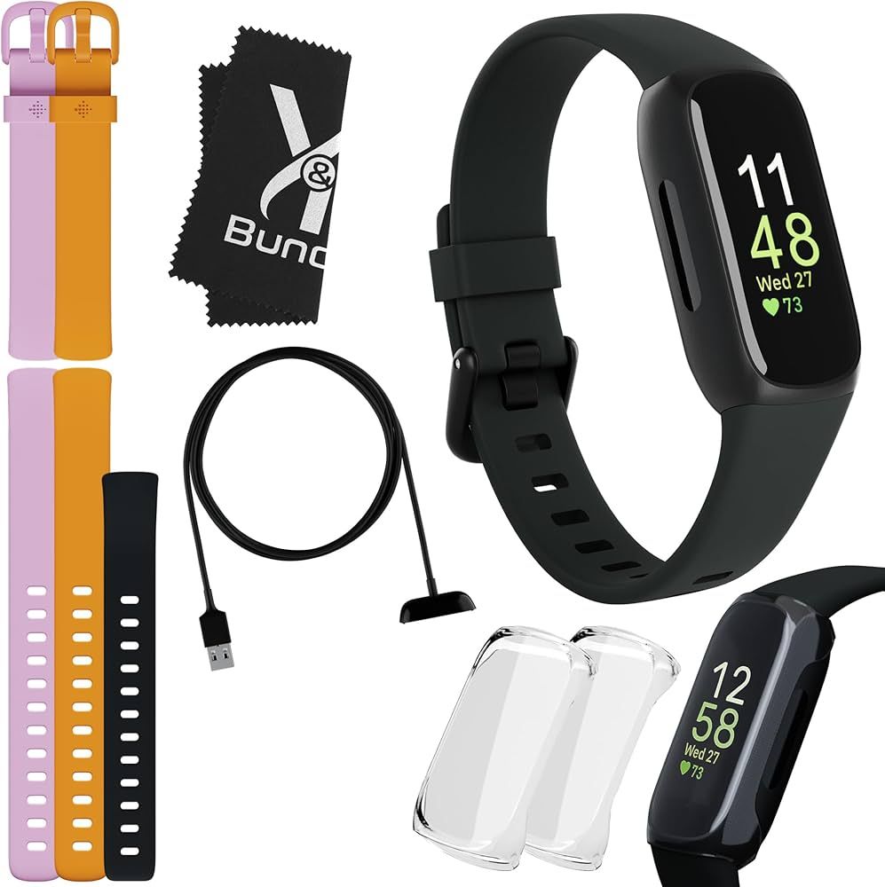 Fitbit Inspire 3 Fitness Tracker Bundle - Includes Fitbit Inspire 3 Watch, 2 Silicone Bands, 2 Sc... | Amazon (US)
