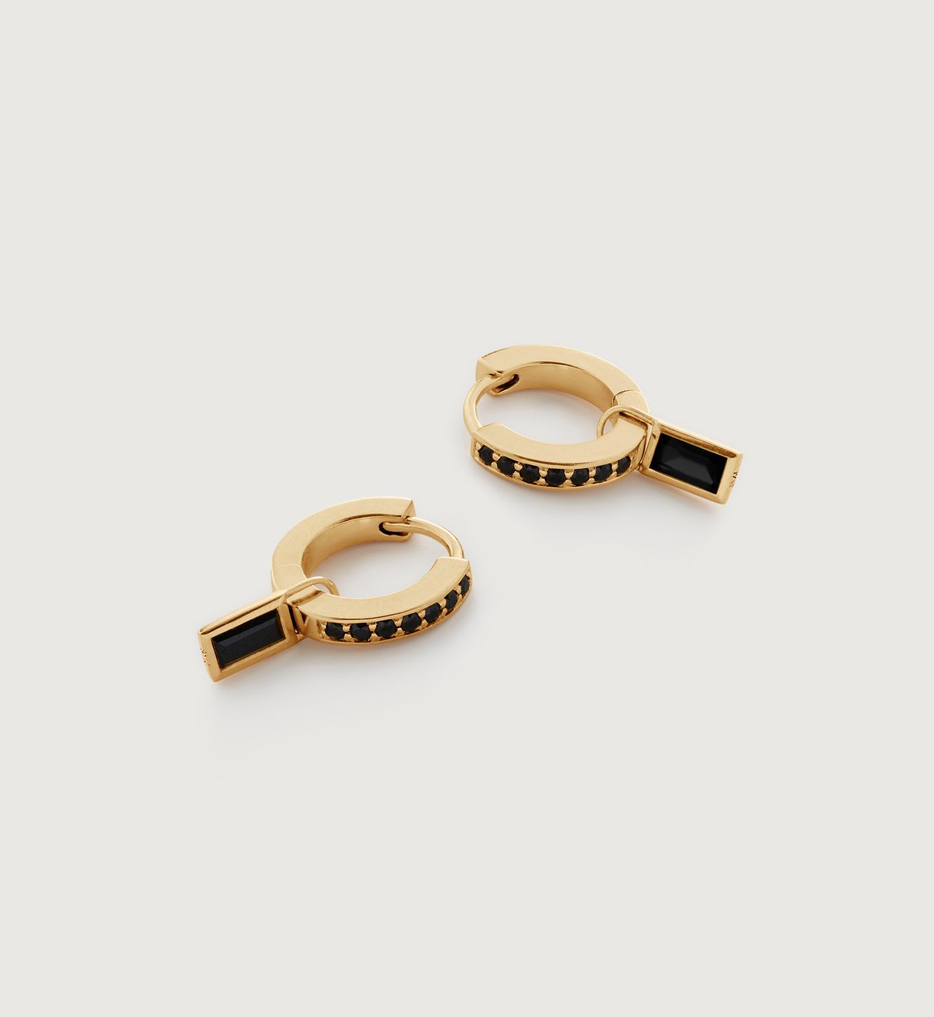 Skinny Black Spinel Gemstone Mini Huggie Earrings | Monica Vinader (Global)