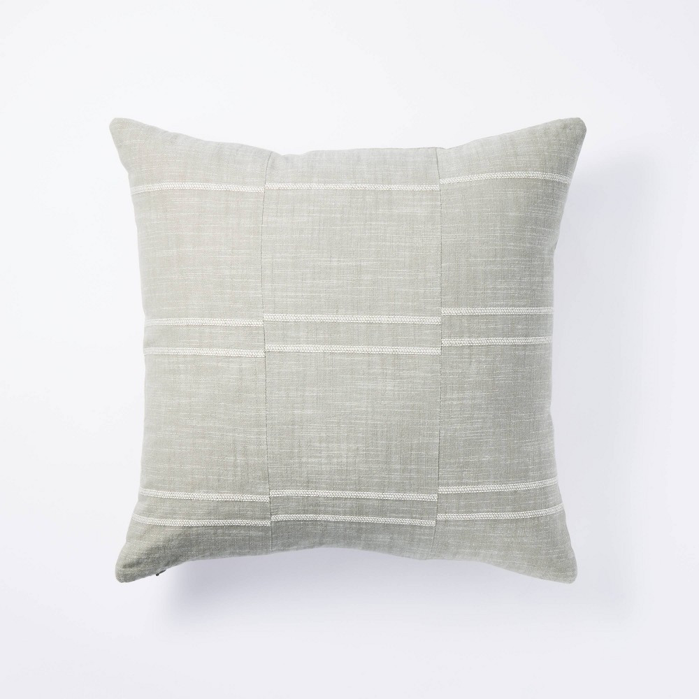 Square Woven Textured Stripe Pillow Green - Threshold designed with Studio McGee | Target