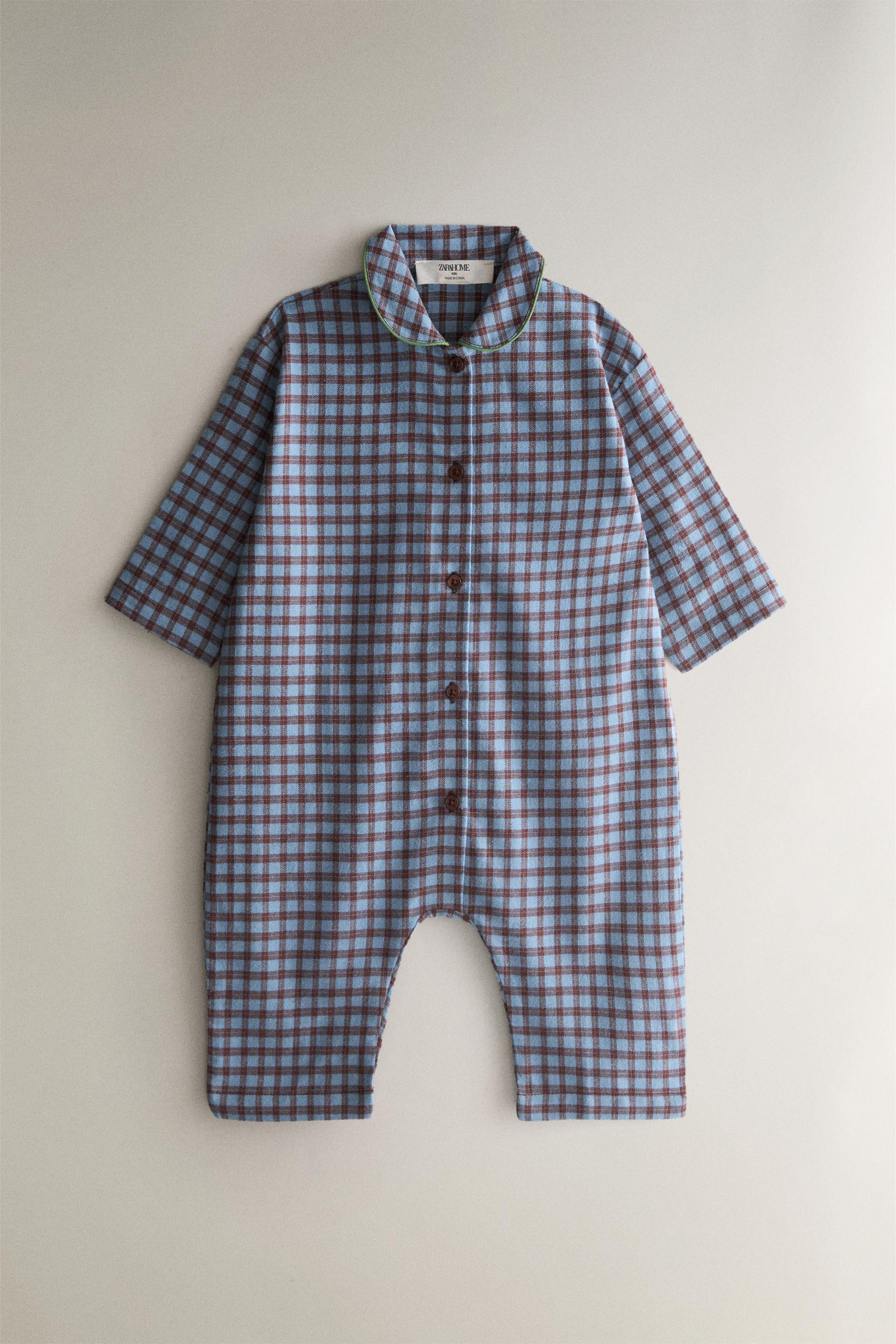 KIDS' PLAID FLANNEL FOOTED ROMPER | Zara US