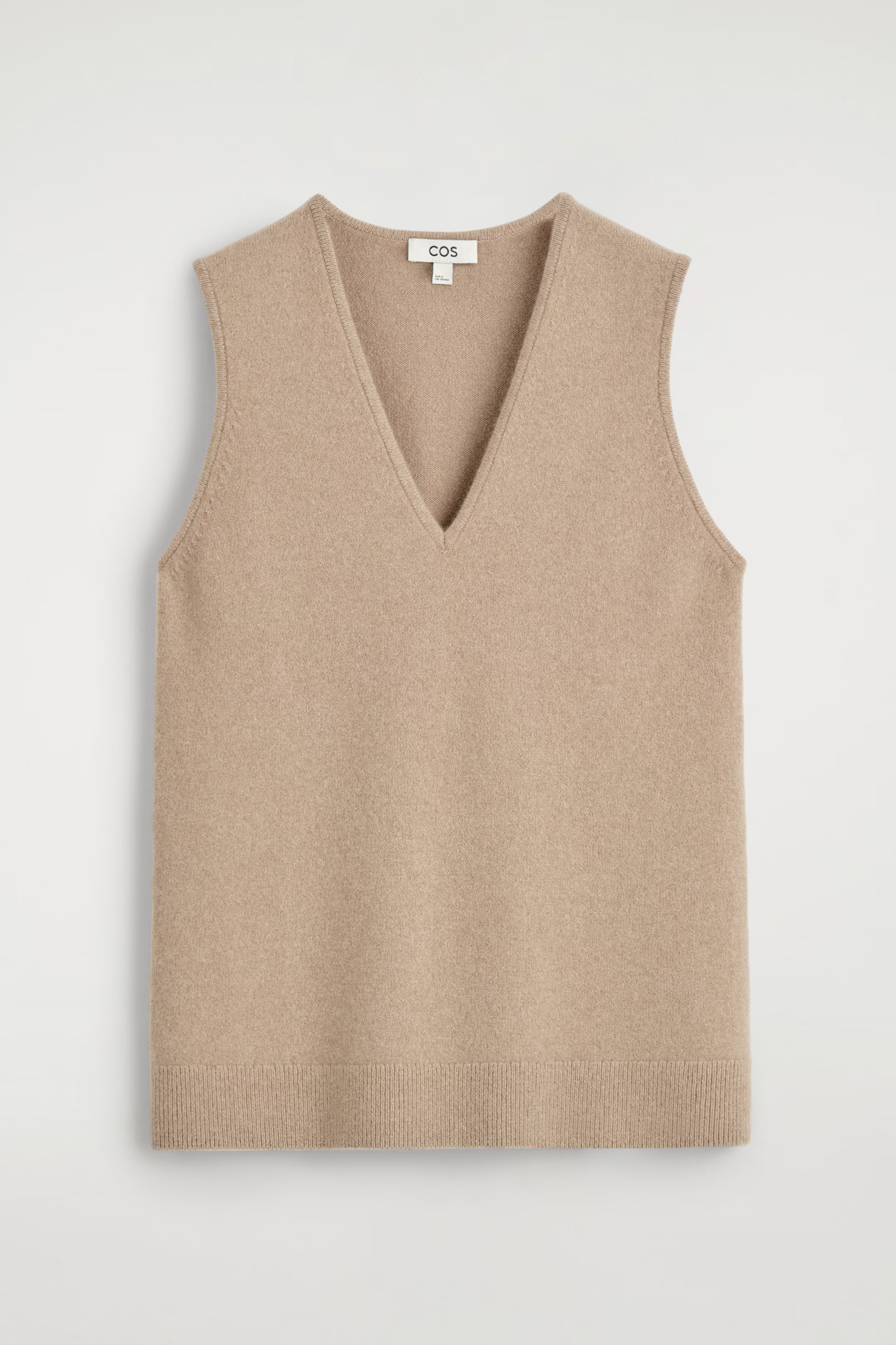 WOOL V-NECK TUNIC VEST - BEIGE MÉLANGE | COS | COS UK