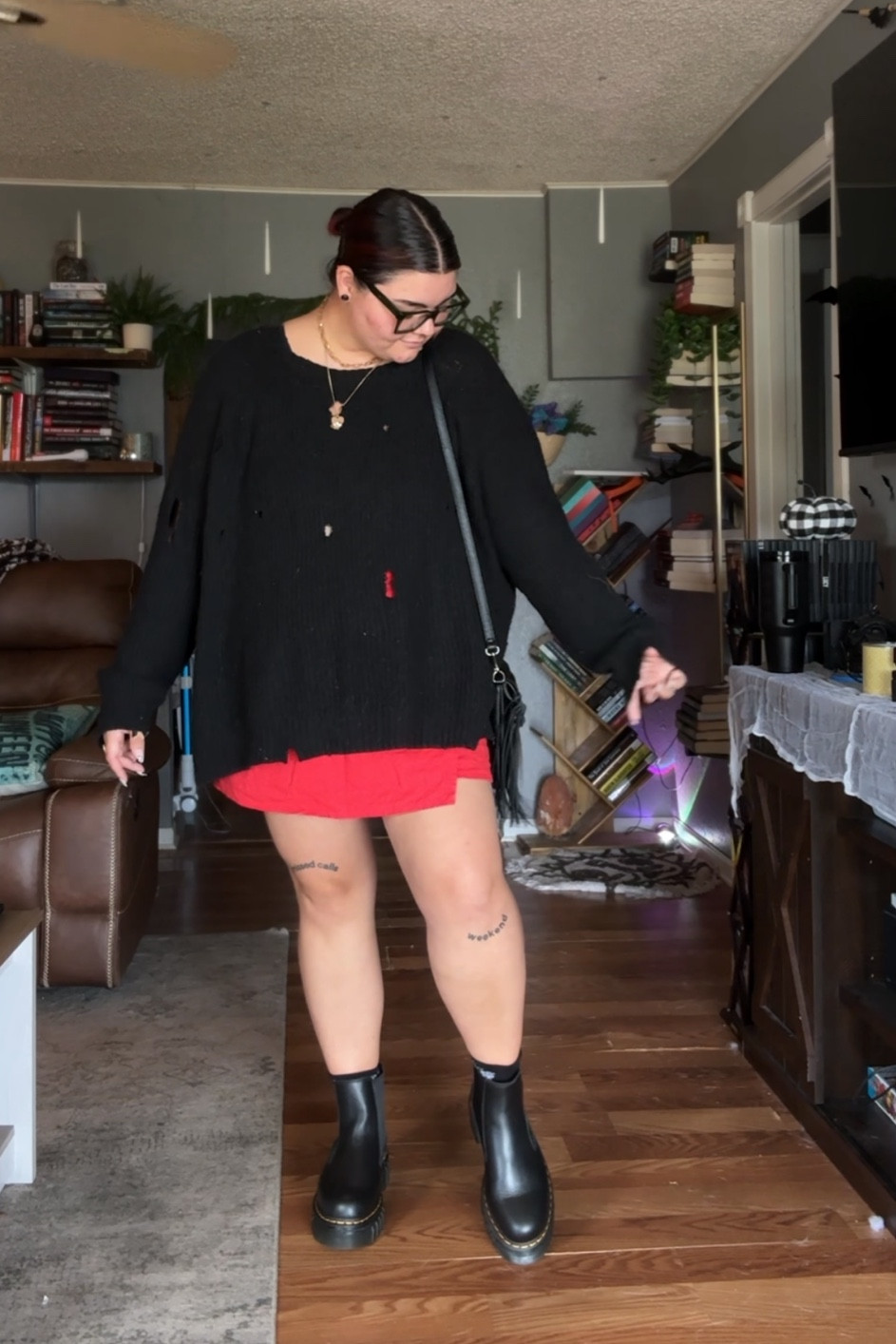sweater is old navy 3 years ago! skort is a large, I am a size 16! also my boots are a size bigger than my usual! 

#LTKSaleAlert #LTKSeasonal #LTKPlusSize