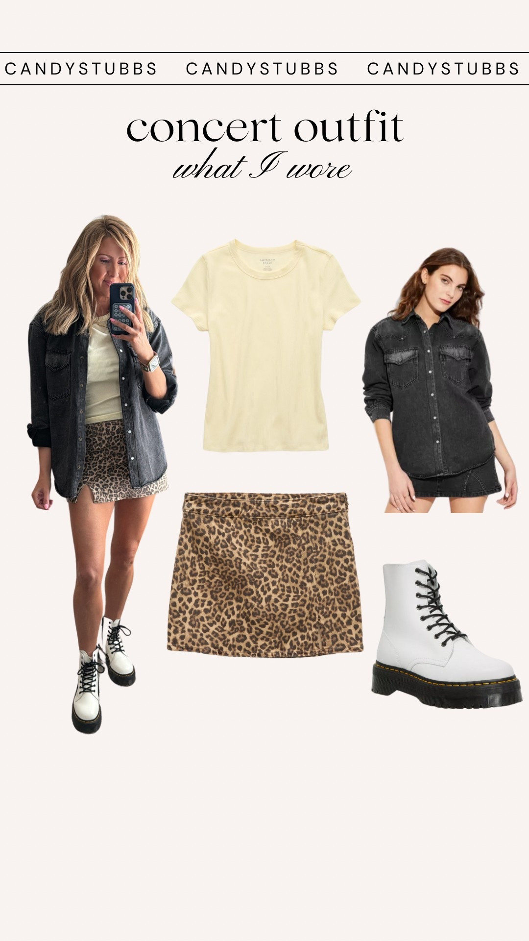 Concert outfit. American Eagle, Target and Dr martens  