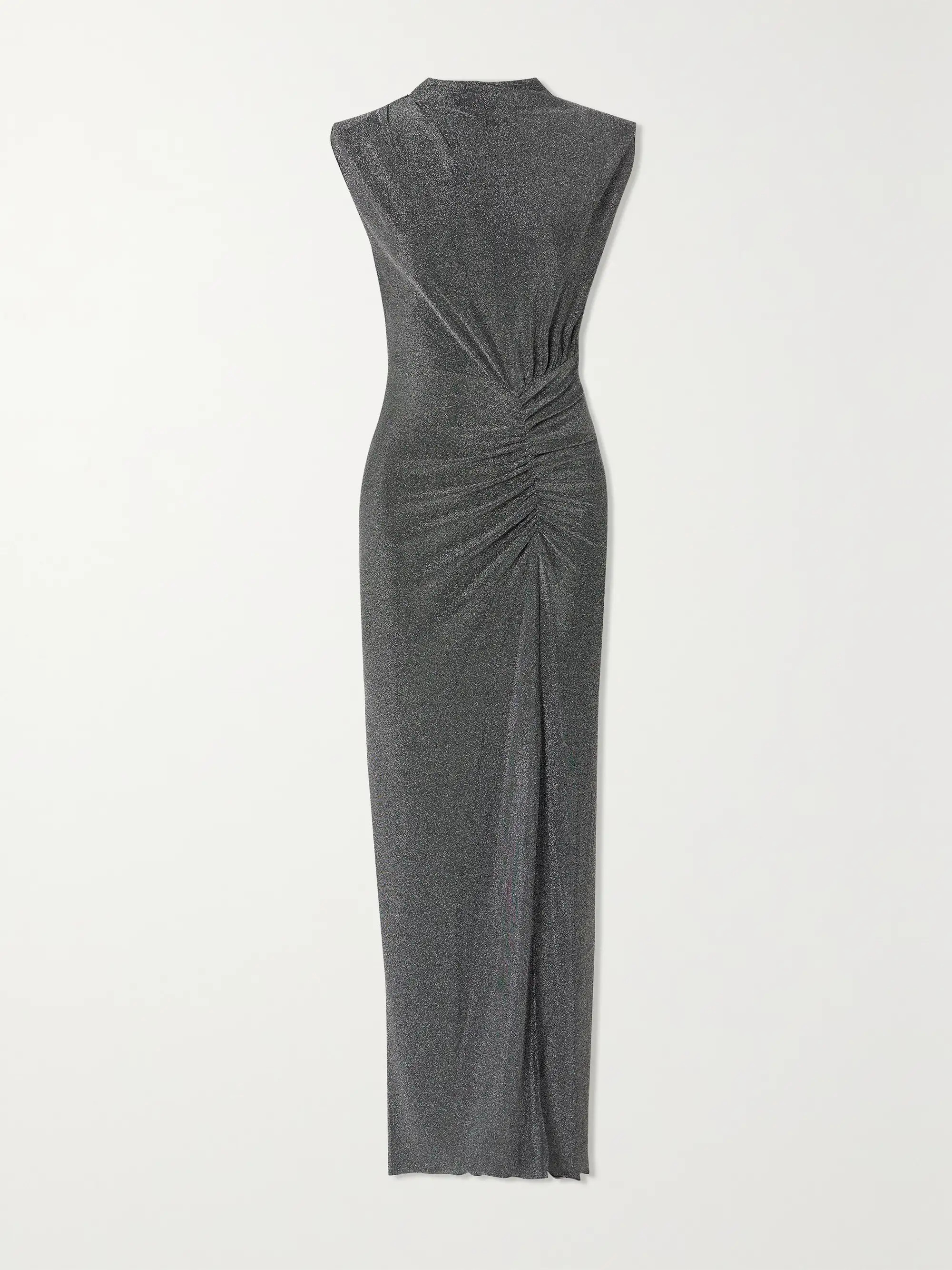 DIANE VON FURSTENBERG Apollo ruched metallic stretch-jersey maxi dress | NET-A-PORTER | NET-A-PORTER (US)