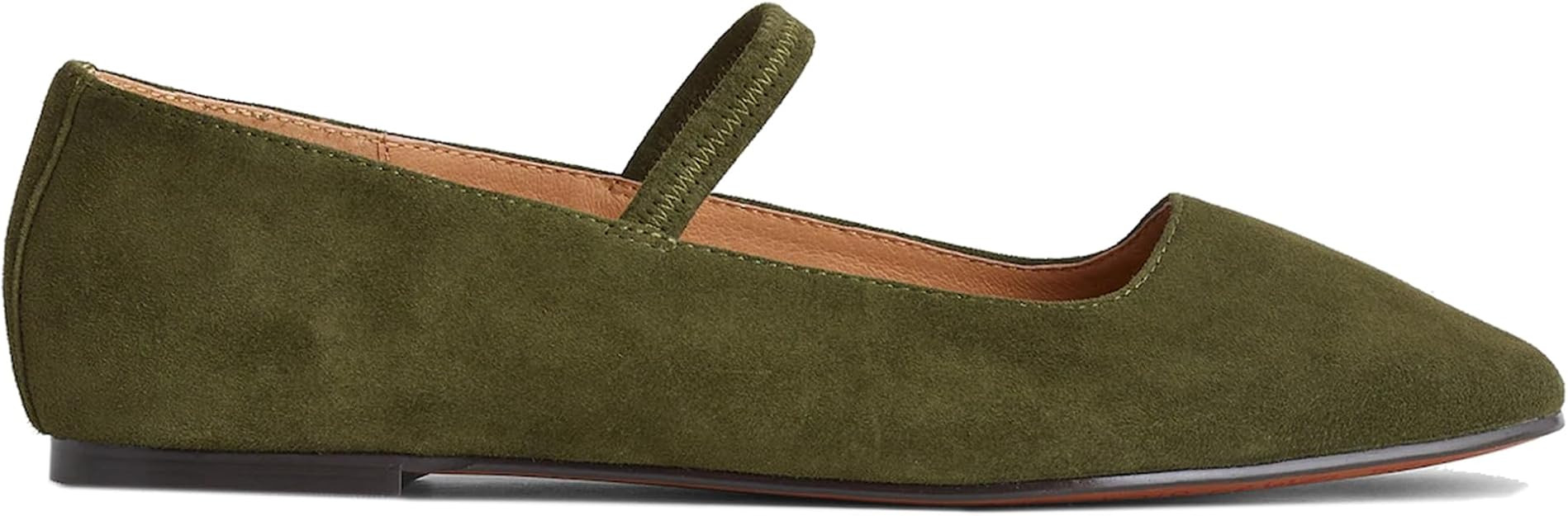 Mary Jane Ballet Flats for Women Square Toe Elastic Strap Slip on Ballerina Flats Dressy Casual D... | Amazon (US)