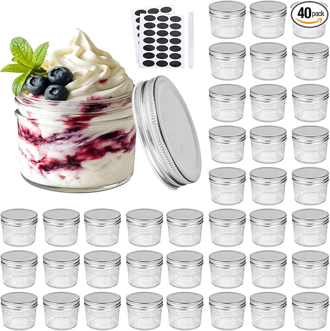 Accguan 4oz Glass Jars With Lids(Silver),Mason Jars,Ideal For Honey,Jam,Wedding Favor,DIY Magneti... | Amazon (US)