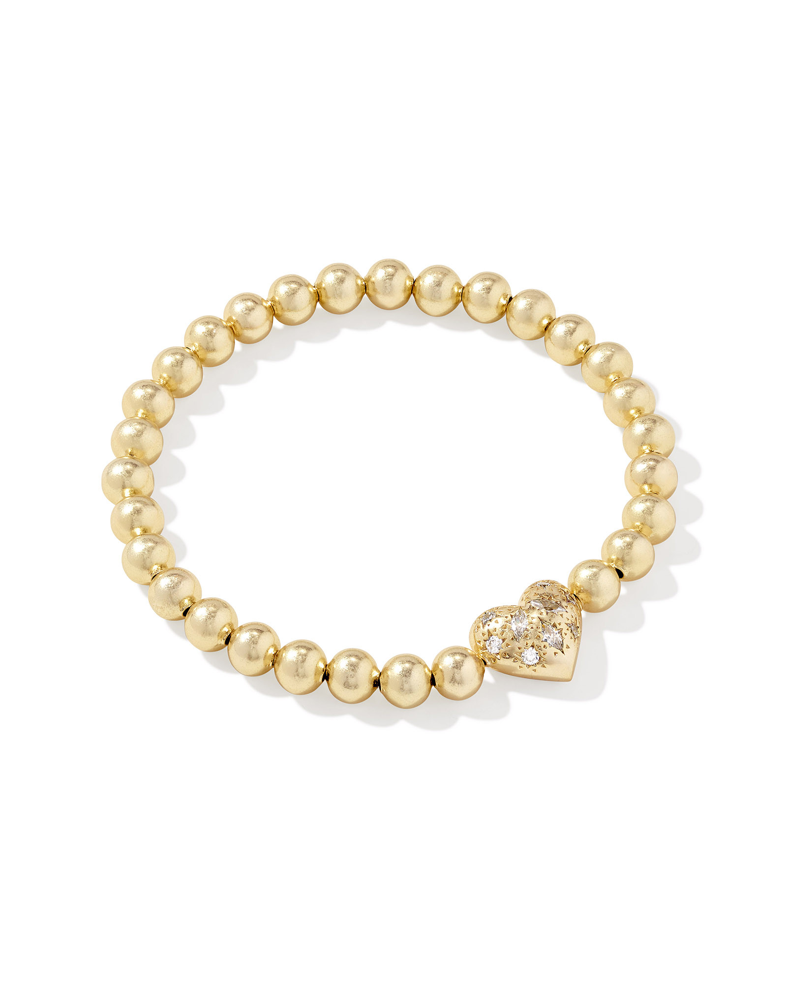 Holland Gold Heart Stretch Bracelet in White Crystal | Kendra Scott | Kendra Scott
