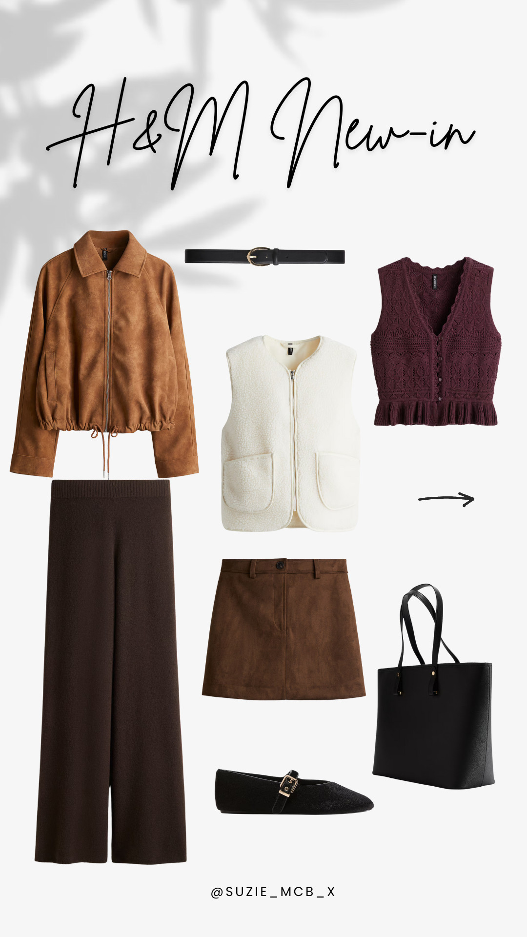 Autumn outfit idea, H&M new-in, transitional outfit, suede jacket, suede bag, loafers, teddy gilet, knit jumper, fitted dress, pumps 

 #LTKuk #LTKautumn #LTKeurope