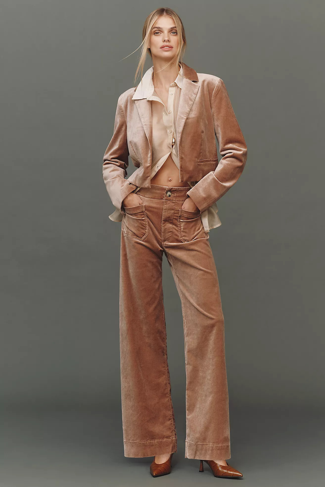 The Colette Full-Length Velvet Pants by Maeve | Anthropologie (US)