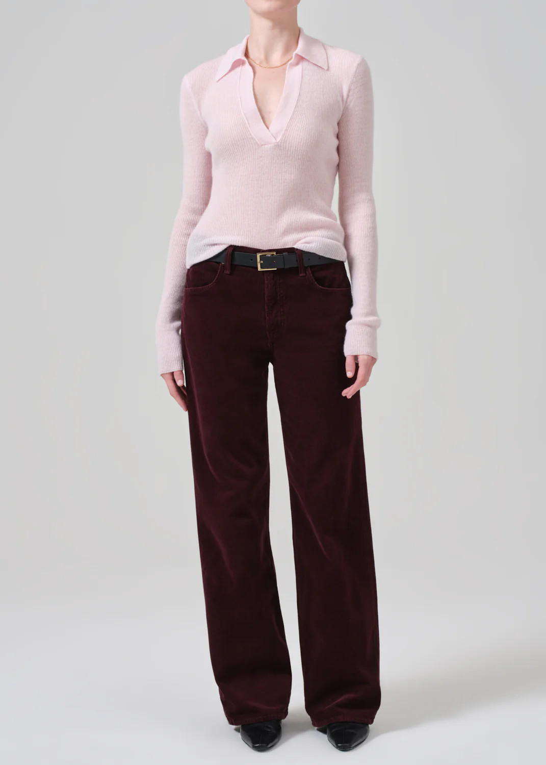 Annina High Rise Wide Leg 33" Corduroy in Bordeaux | Citizens of Humanity