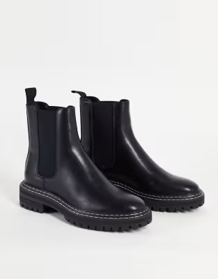 Only - Bottines chelsea à coutures contrastantes - Noir | ASOS (Global)