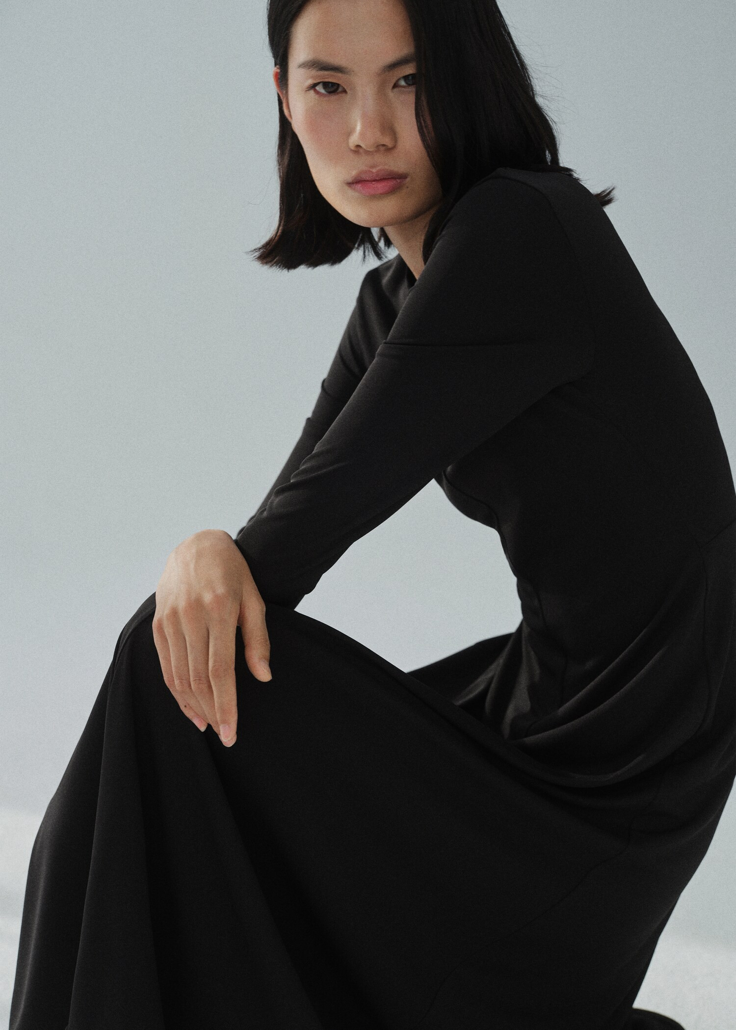 Long flared knitted dress - Women | MANGO United Kingdom | MANGO (UK)