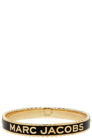 Marc Jacobs - Gold & Black'The Medallion Large' Cuff Bracelet | SSENSE