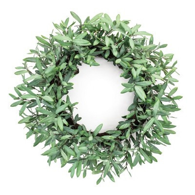 Olive Leaf Decorative Wreath Faux Greenery Home Decor by Melrose | Target