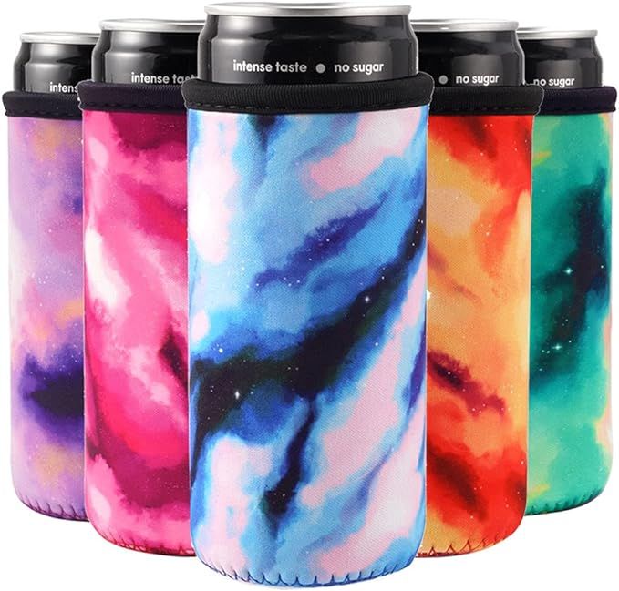 5 Slim Can Cooler - Skinny Can Cooler Neoprene Insulated Slim Cooler for 12oz Tall Slim Cans for ... | Amazon (US)