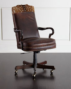 Vale Leather Hairhide Office Chair | Horchow