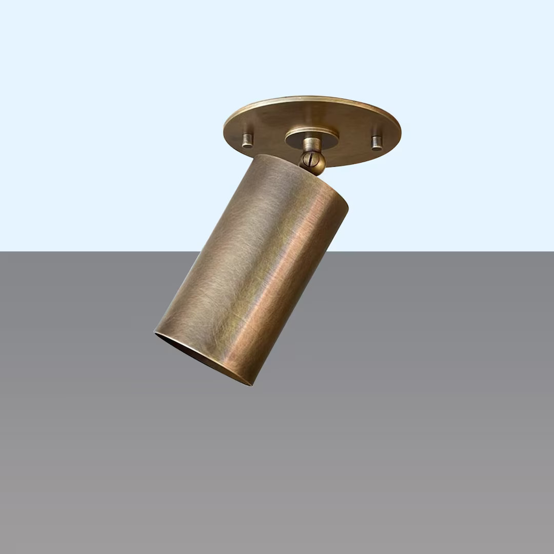 Adjustable Angle Ceiling Spot Light--modern Aged Brass Light--solid Brass Ceiling Light - Etsy | Etsy (US)
