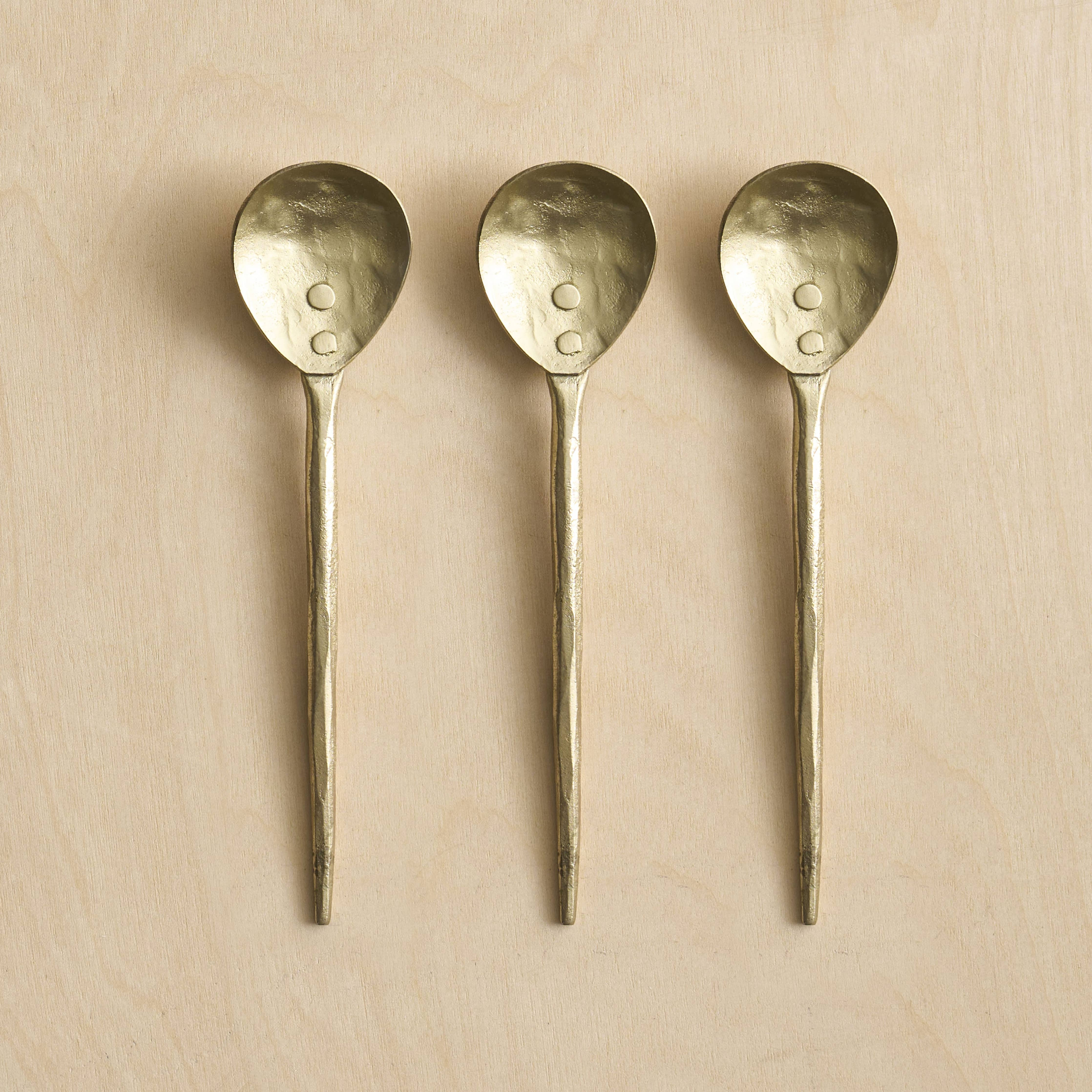 brass small spoons {set of 3} | Apple & Oak