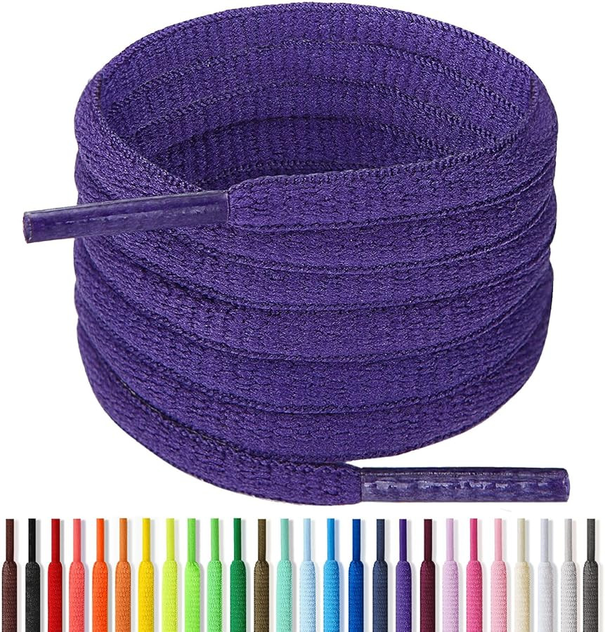 1/4" Oval Athletic Shoelaces 24"-72" in 22 Colors Half Round Shoe Laces | Amazon (US)