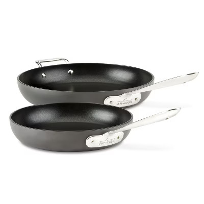 All-Clad 10" & 12" Nonstick Fry Pan Set, Induction Compatible, HA1 Hard Anodized Cookware, Black | Target