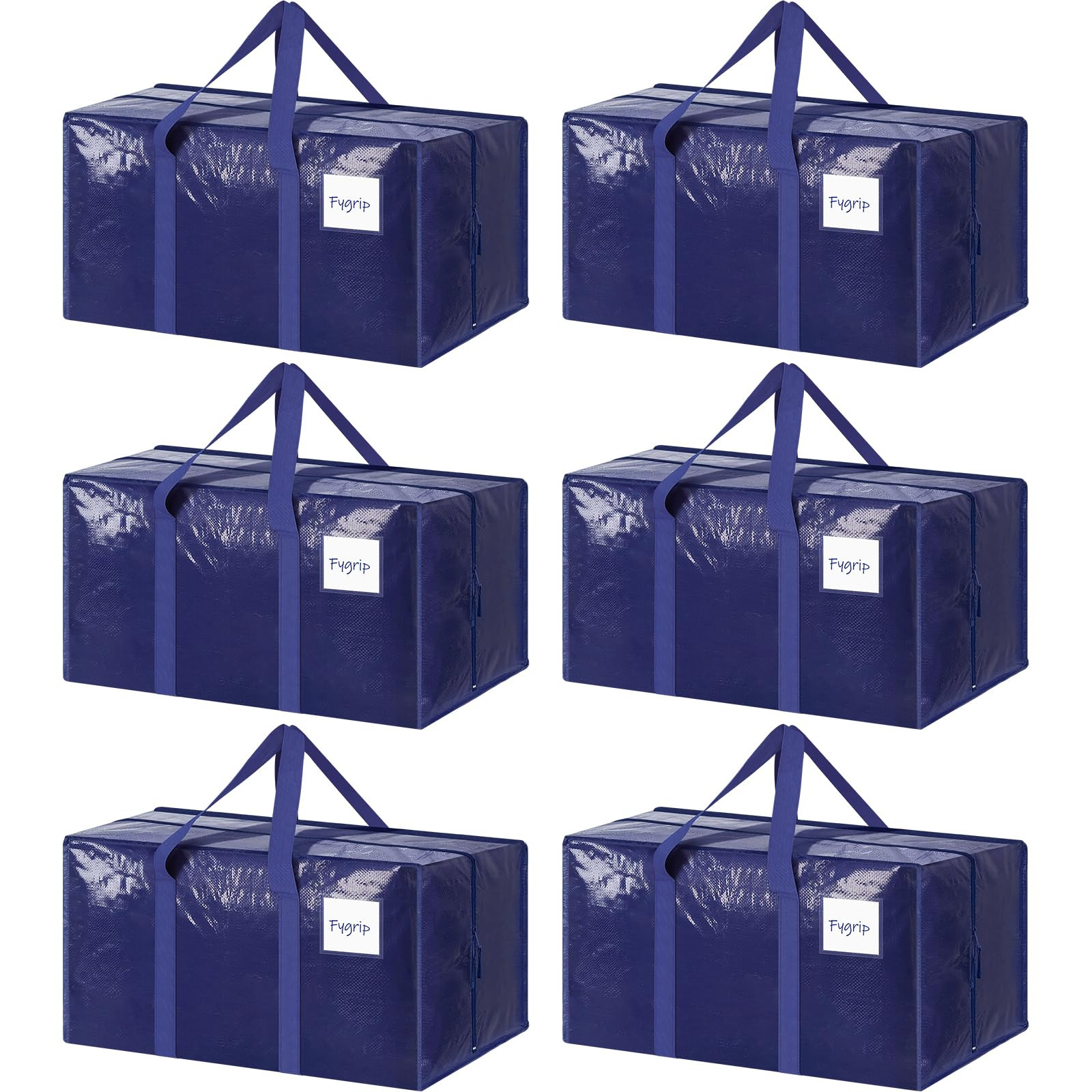 6 Pack Extra Heavy Duty Large Moving Bags with Strong Zipper & Comfortable Handles, Sturdy & Dura... | Amazon (US)