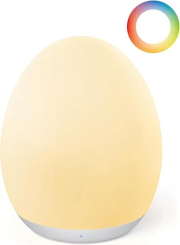 JolyWell Night Light for Kids, Baby Egg Light with 7 Colors Changing Mode & Stepless Dimming, Nursery Night Lamp BPA Free,Rechargeable Egg Night Light for Breastfeeding 1h Timer & Touch Control | Amazon (US)