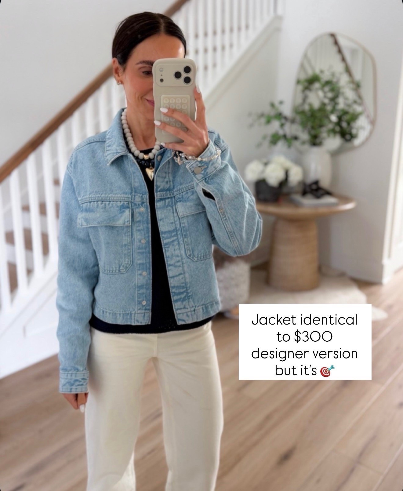The wash, fit, and structure look so high end, and it’s one of those layering pieces you’ll wear nonstop with basics, dresses, and white denim. So good for cool mornings and over-air-conditioned-everything season.

Denim jacket, designer look for less, elevated basics, spring layers, casual chic outfits, affordable fashion finds, capsule wardrobe, everyday style, white jeans outfit, trending fashion finds, annabrstyle

#LTKootd #LTKSeasonal #LTKOver40
