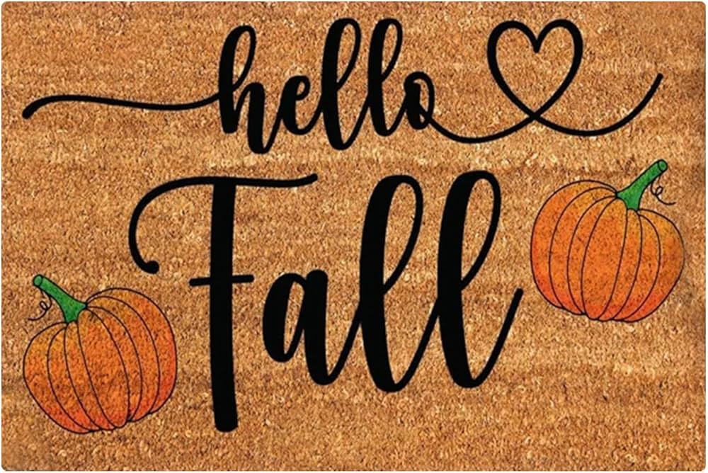 Hello Fall Door Mat, Fall Pumpkin Welcome Doormat for Front Door, Indoor Outdoor Autumn Rug for H... | Amazon (US)