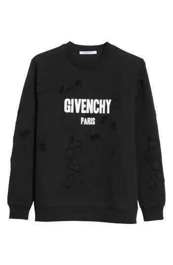 Men's Givenchy Destroyed Logo Sweatshirt | Nordstrom