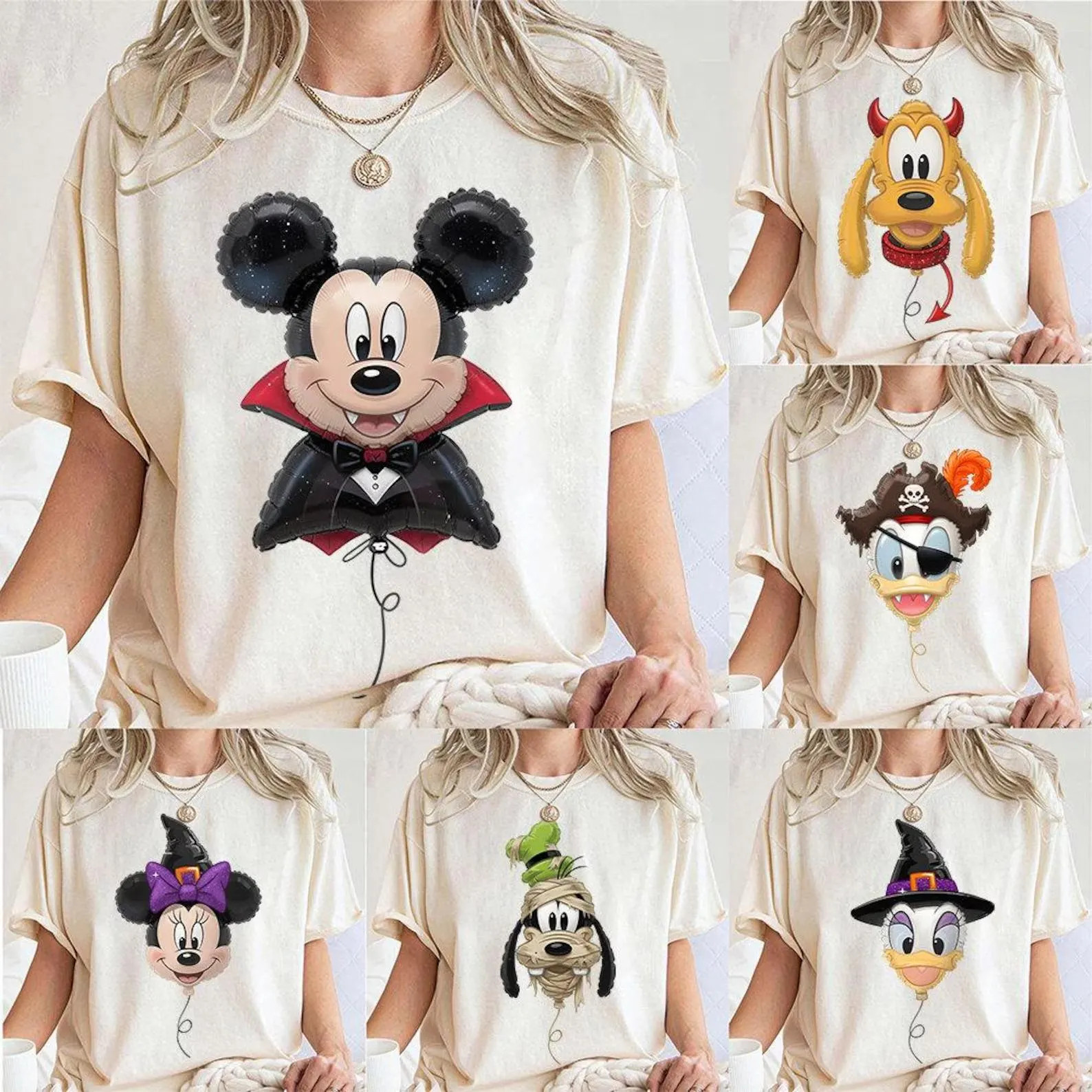 Vintage Disney Halloween Balloon Tee, Mickey Minnie Donald Daisy Pluto Goofy Shirt, Disneyland Fa... | Etsy (Global)