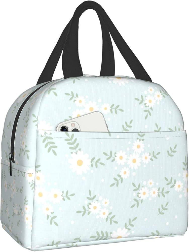 DADABULIU Lunch Bag Daisy Flower Blue Insulated Lunch Box Cooler Tote for Adults Kid Girl Women W... | Amazon (US)