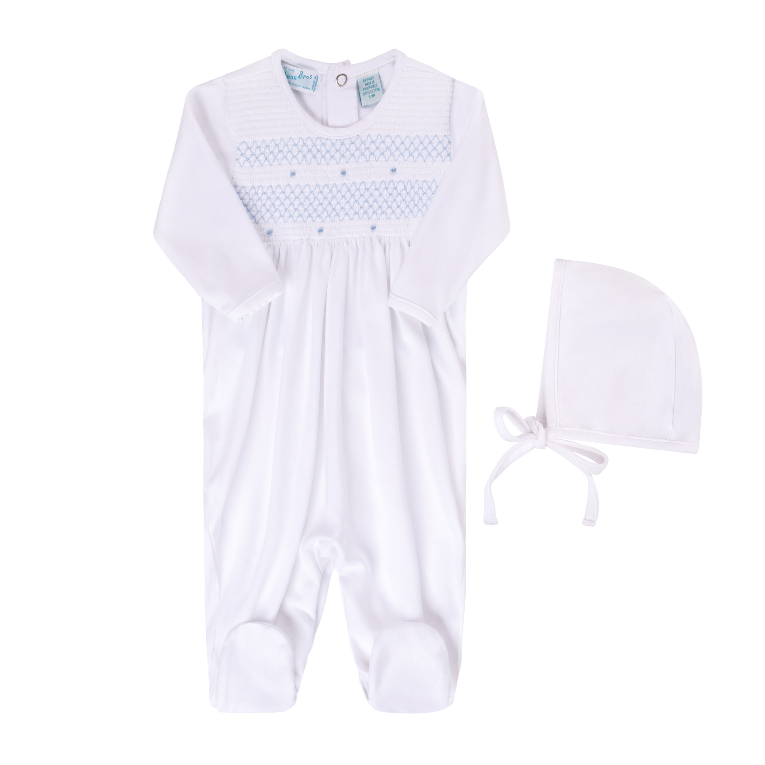 Baby Smocked Bullion Romper w/Hat | Feltman Brothers