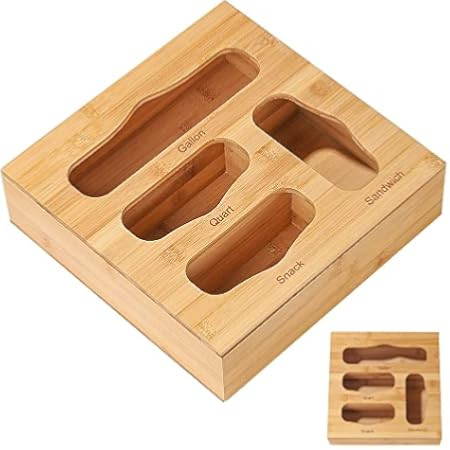 SpaceAid Ziplock Bag Storage Organizer for Kitchen Drawer, Bamboo Baggie Organizer, Compatible with  | Amazon (US)