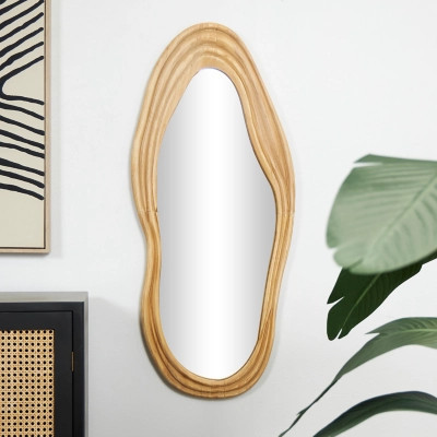 Bayberry Lane Abstract Mirror with Carved Frame, Brown | Ashley