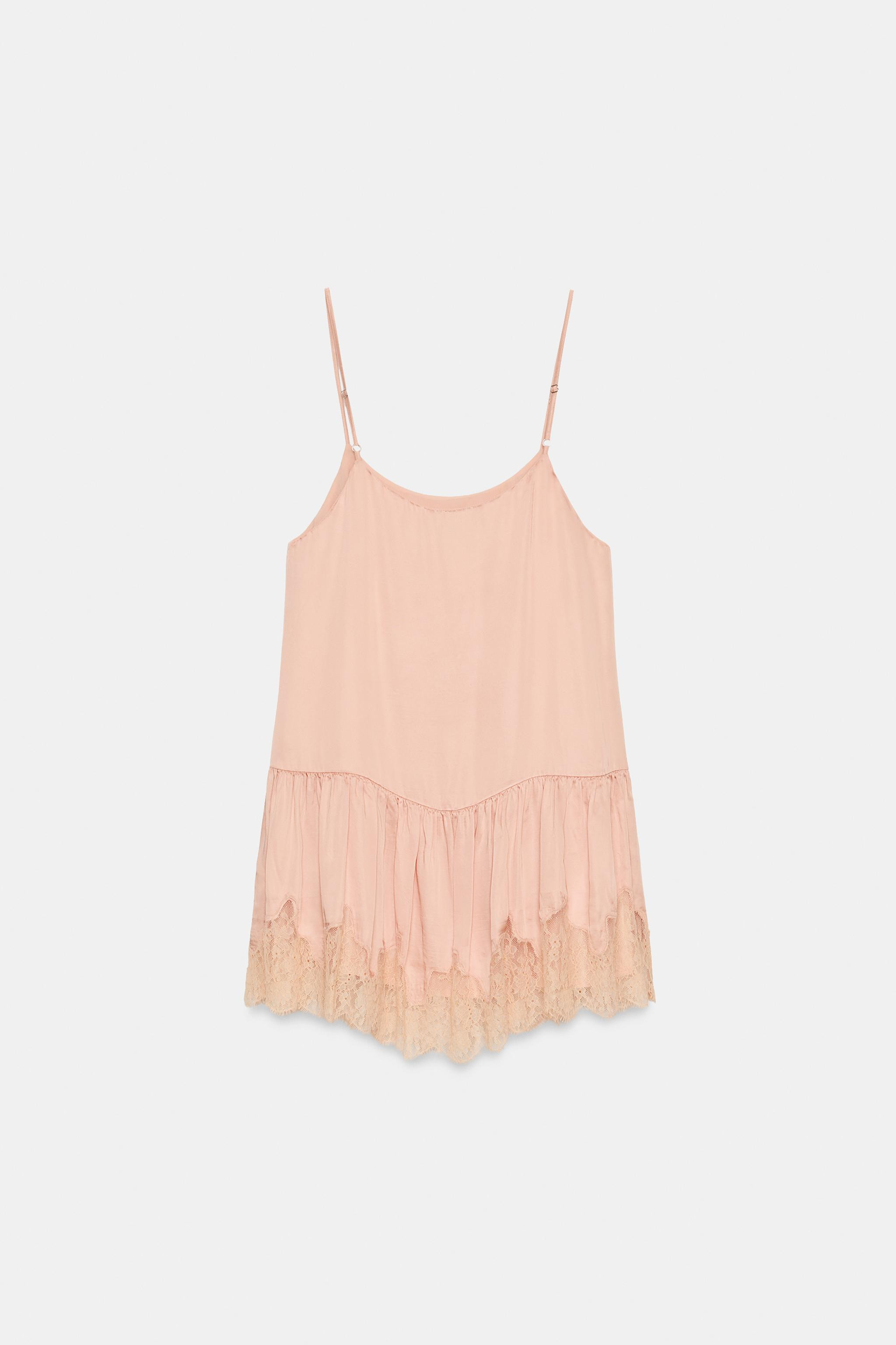 SATIN LACE SLIP DRESS | Zara US