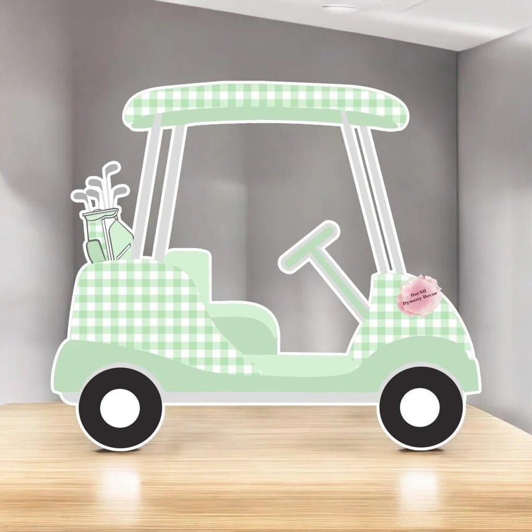 Golf Cart Party Prop Sign Baby Shower Cutout Centerpiece Backdrop Gender Reveal Golf Cart Pastel ... | Etsy (US)