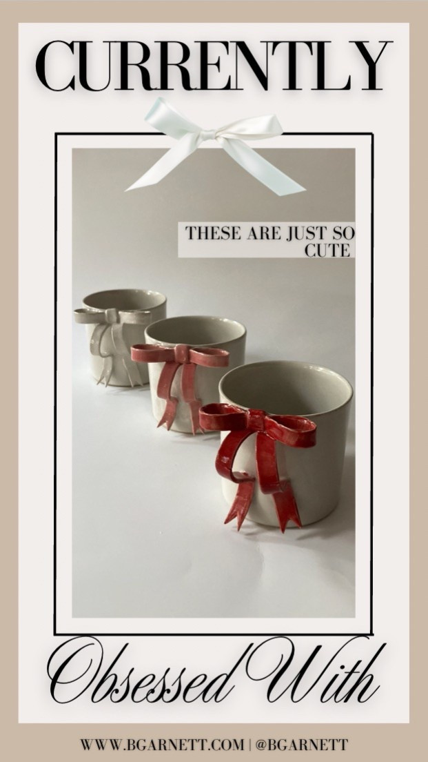 These are just so cute 

Etsy find | ceramics | mugs | coquette | bows

#LTKFindsUnder50 #LTKHome #LTKGiftGuide
