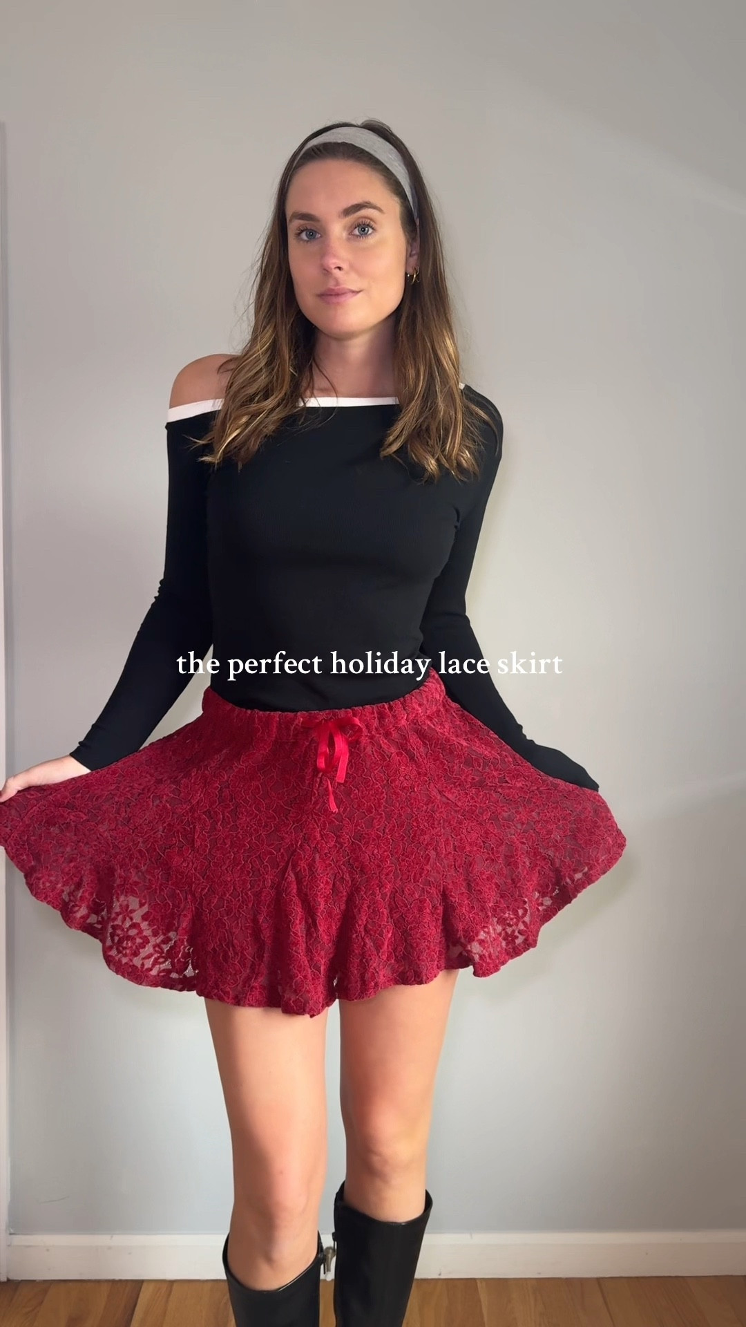 Lace holiday skirt 

#LTKMidsize #LTKFindsUnder100 #LTKHoliday