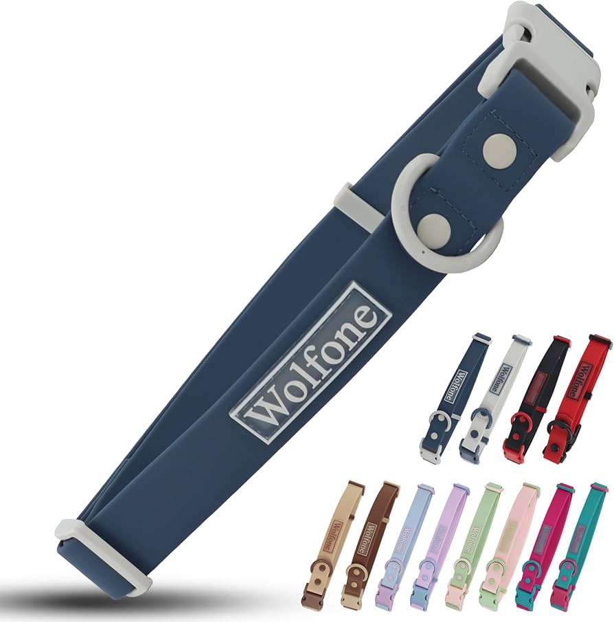 Waterproof Dog Collar with Quick Release Buckle， Cute Adjustable Collar for Dogs Comfort Sturdy... | Amazon (US)