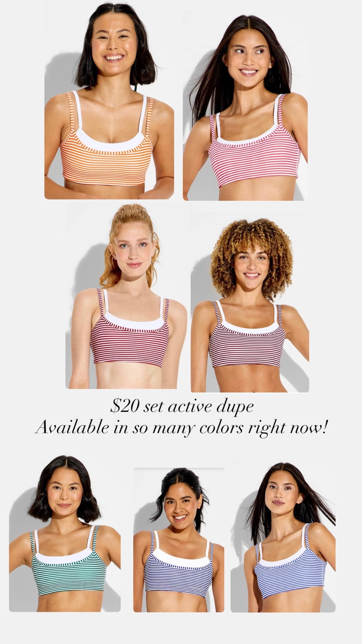 $20 set active dupe available in so many colors right now — daily edit cover from Found by Em