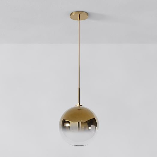 Sculptural Glass Globe Pendant - Metallic Ombre | West Elm (US)