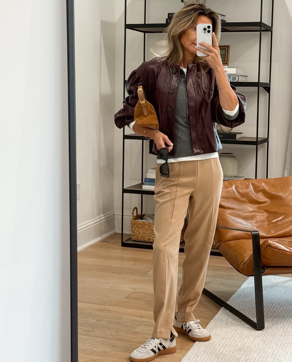 -Pants wearing 00, size down
-Zara burgundy jacket
-A favorite polo top
—Long sleeve t-shirt I love code Tammy15
-sneakers TTS 

#LTKFindsUnder100 #LTKOver40