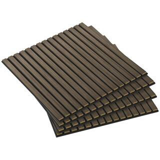 Walnut 24 in. Square 3D Faux Wood Acoustic Panels, MDF Sound Absorbing Wall Decor (4 Pack) | The Home Depot